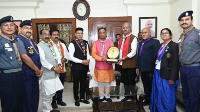 Chief Minister Vishnu Deo Sai was decorated by the members of Scouts and Guides wearing Guardian Badge.