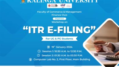 Kalinga University organized a 'Workshop on ITR e-Filing' on 19th January 2024...