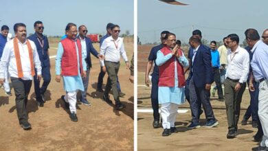 Chief Minister Shri Vishnu Deo Sai accorded warm welcome at Damakheda helipad.