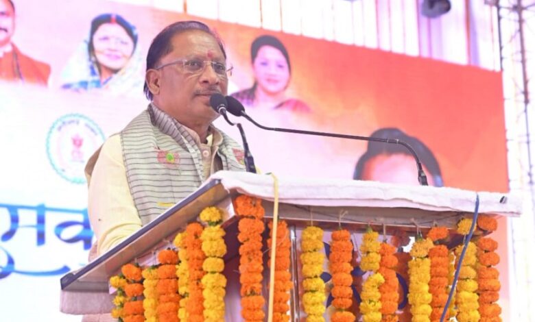 The announcement made by Chief Minister Shri Vishnu Deo Sai at Jhumka Jal Mahotsav-2024.