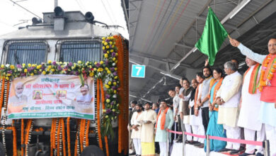 CM Sai today flagged off the Ayodhya special train from the railway station of the capital.