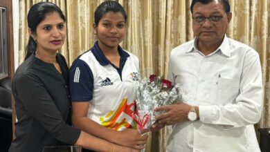 Karate players of Korba district were also met by the Labour Minister. Courtesy interview with Sneha Banjare.