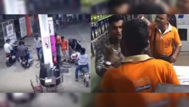 Miscreants attacked employees in petrol pump, caught on CCTV.