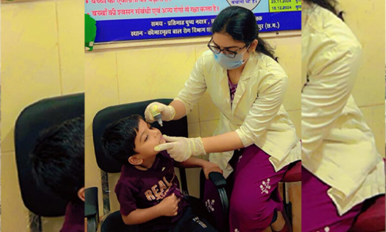 1720 children get golden prashan in Ayurveda College Hospital.