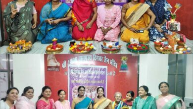 Aarti decorated with passion, children painted canvas, Shri Digambar Jain Adishwar Mahila Mandal is organizing a series of events.