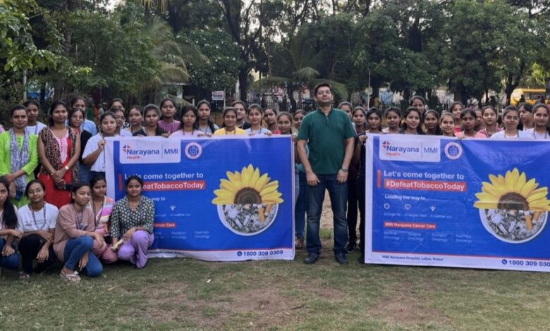 MMI Narayana Hospital organizes awareness rally against tobacco on World No Tobacco Day.