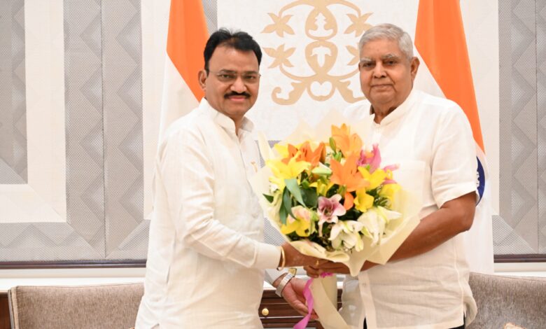 Deputy Chief Minister Dr. Premchand Bairwa calls on Vice President.