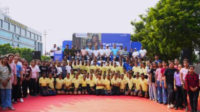 More than 500 people participated in the road safety awareness program of MMI Narayana Hospital.