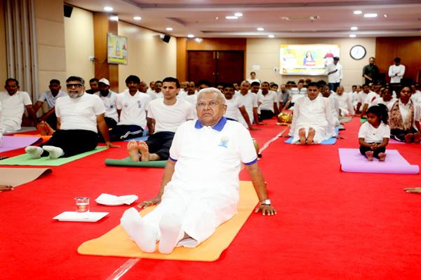 Yoga is important to balance body, mind and soul - Shri Mangubhai Patel.