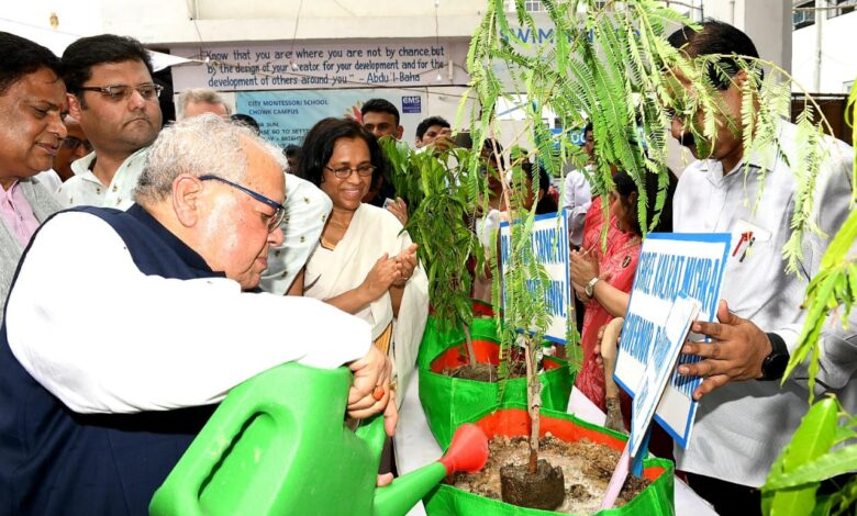 Governor Mishra launches tree plantation campaign at school in Lucknow.