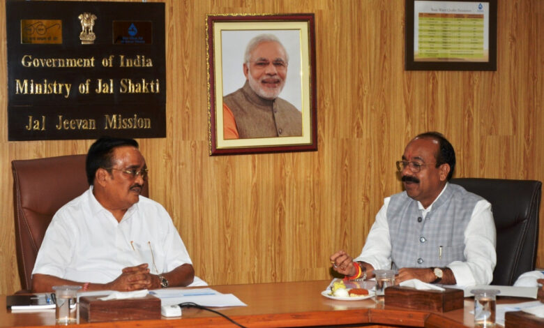 Deputy Chief Minister Shri Arun Sao attends review meeting of Jal Jeevan Mission in New Delhi.