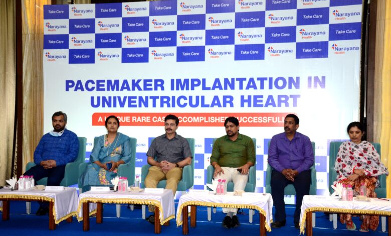 A pacemaker was implanted at MMI Narayana Hospital Raipur to control the heartbeat