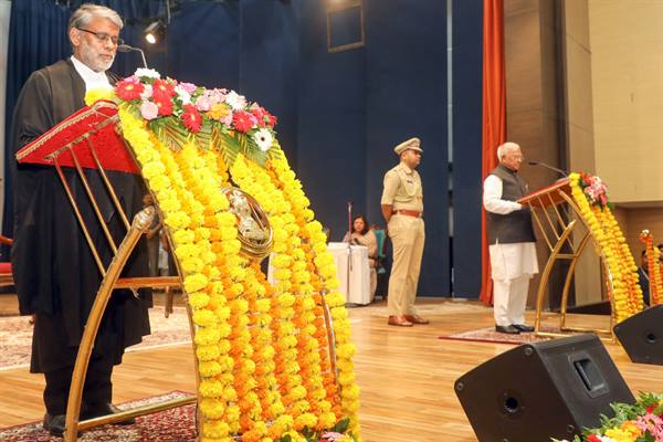 Governor Patel administered the oath to the Chief Justice