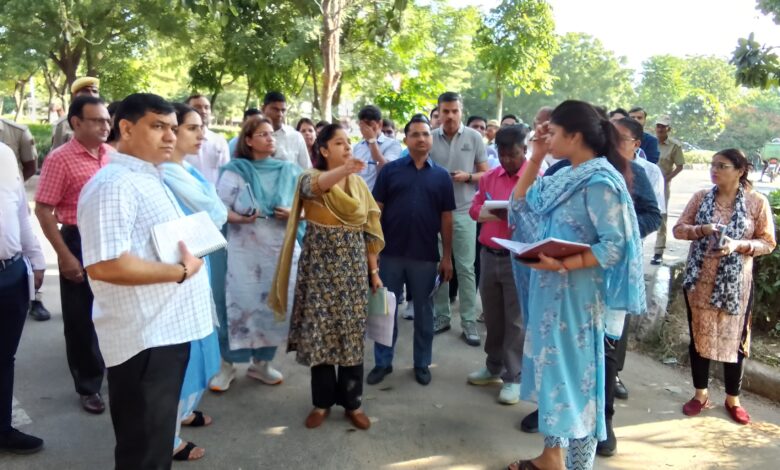 Commissioner Smt. Rukmani Riar comprehensively inspects preparations for 'Rising Rajasthan Global Investment Summit'