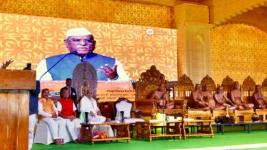 Governor Shri Bagade participates in Mahamastakabhisheka ceremony at Varur