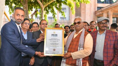 Rajasthan once again became the leader in Surya Namaskar, as the education minister received the certificate of the world record.